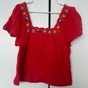 SÉZANE Red Flower Shirt